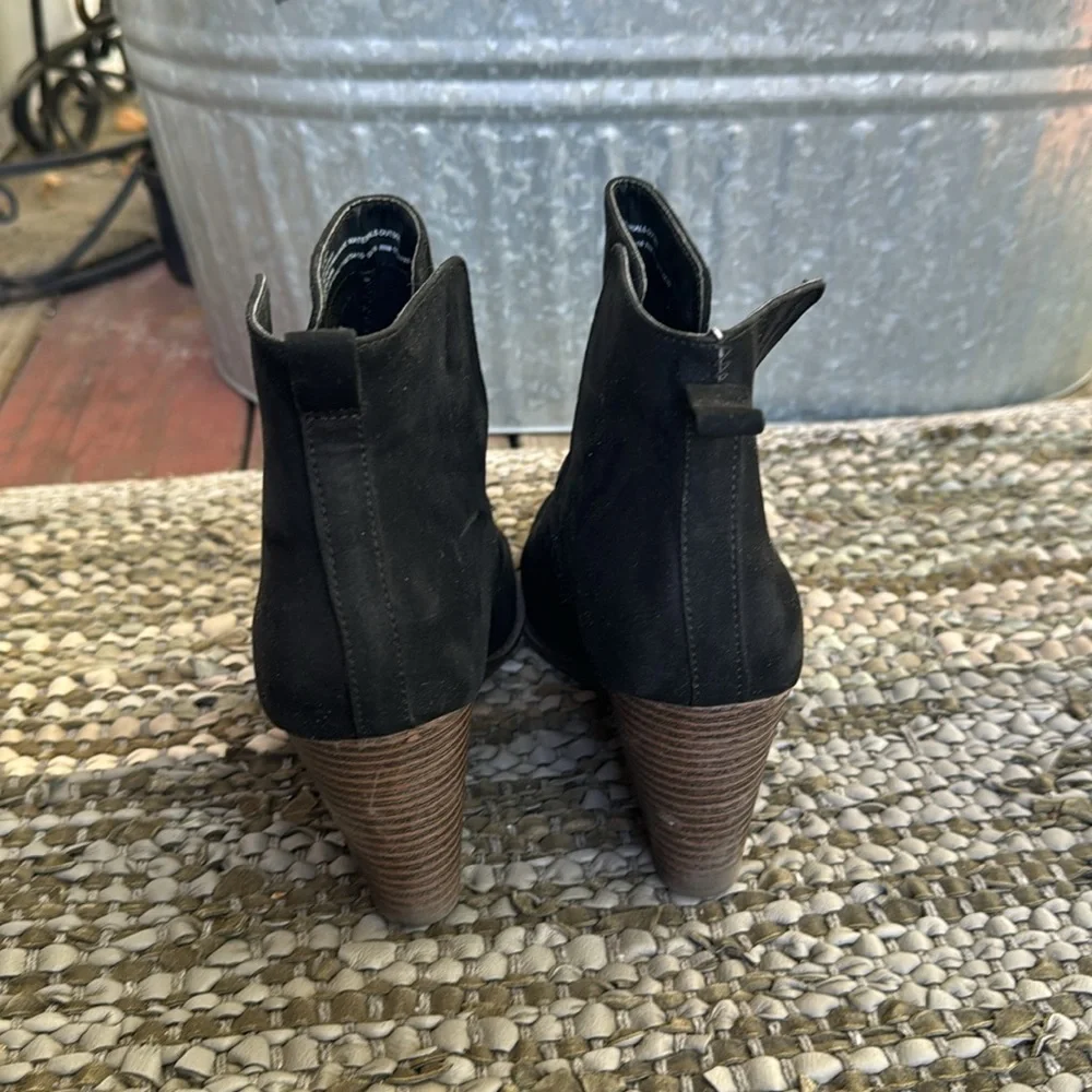 Merona Black Suede Ankle Boot Wedges